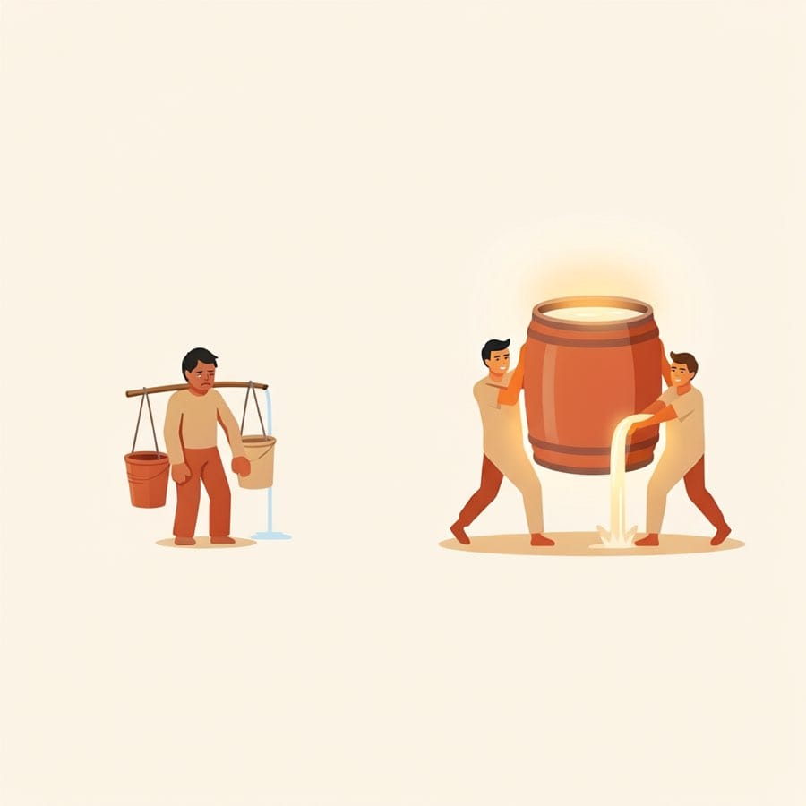 一个人挑水 vs 两个人抬水