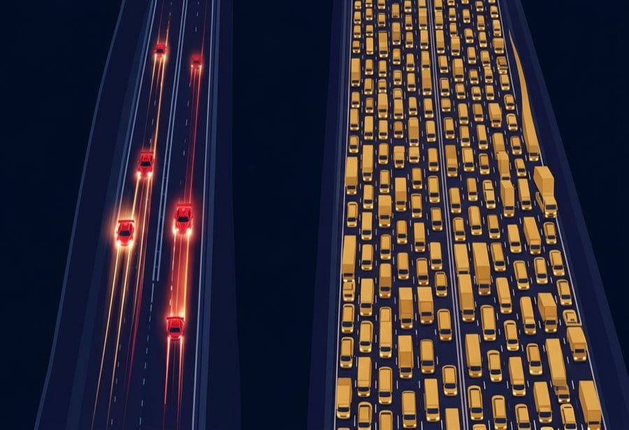 窄路快车 vs 宽路慢车